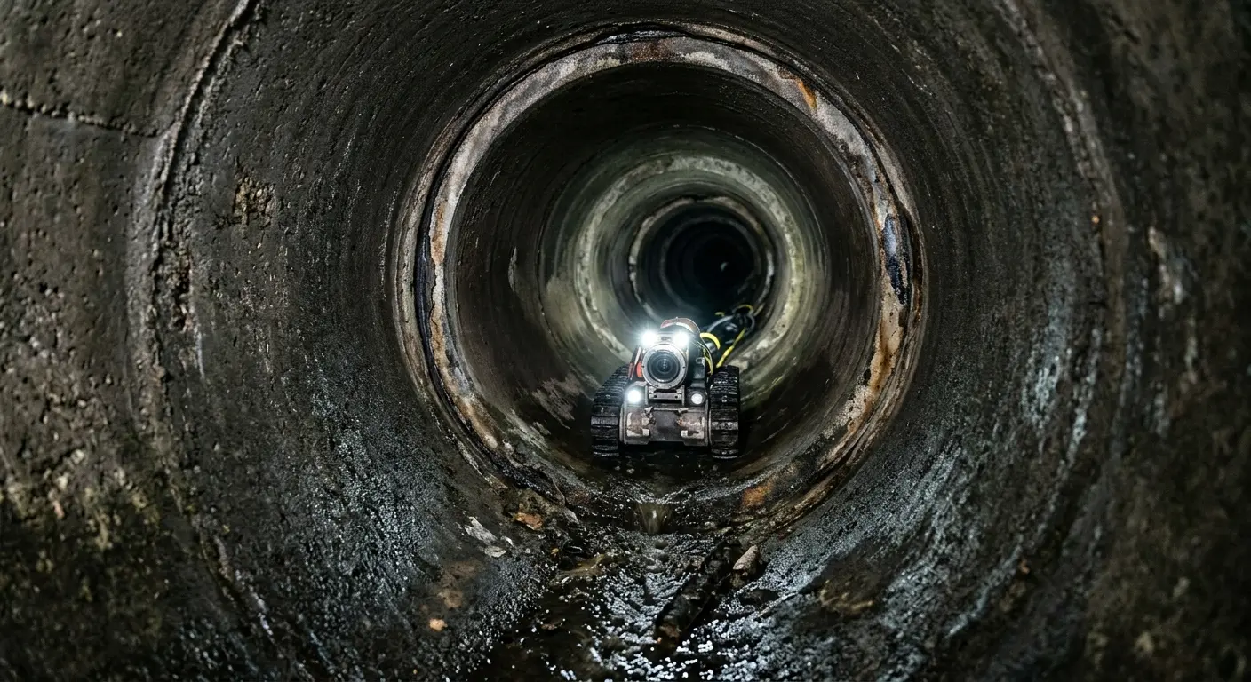 Robotic sewer camera inspecting pipe interior for Sewer Line Cleaning in Snoqualmie